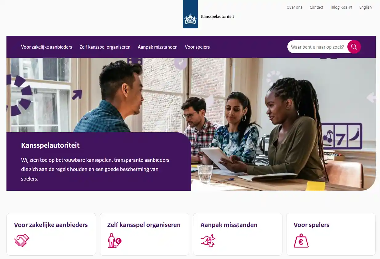 actuele Kansspelautoriteit Kansspelwijzer of vergunningenregister met de relevante licentiecontext